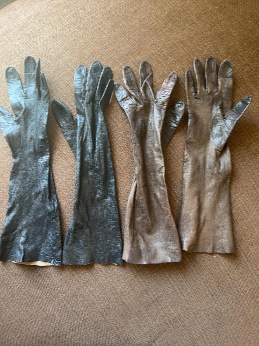 Christian Dior Gloves Womens 6.5 Multicolor Leather Elbow Length Lot 2 Pairs